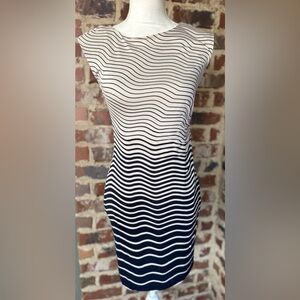 🦋LOFT Cream and Blue Dress NWOT